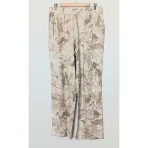 Belle Beach by Kim Gravel Pants Women's Size M Tan Shiborri-Print Knit Beach